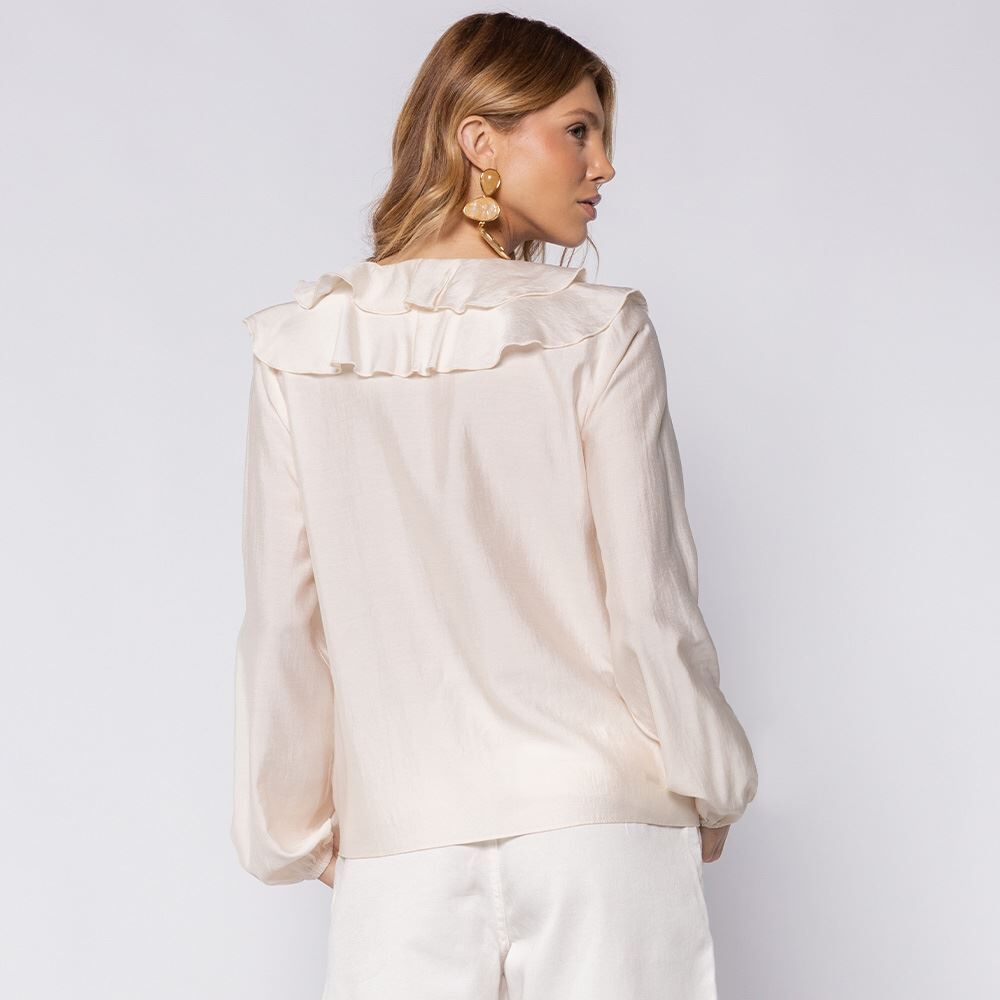 Bata Feminina Em Viscose Com Babados Patricia Foster