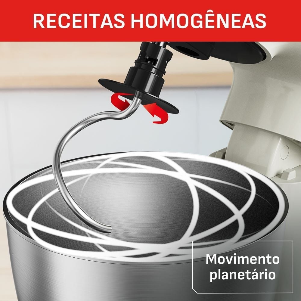 Batedeira Planetária Arno Bake Easy 500W Marfim KM14