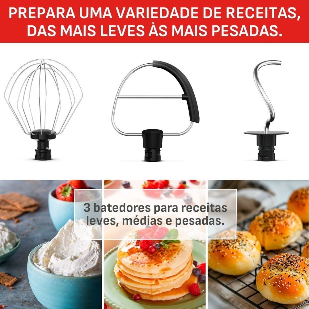 Batedeira Planetária Arno Bake Easy 500W Marfim KM14