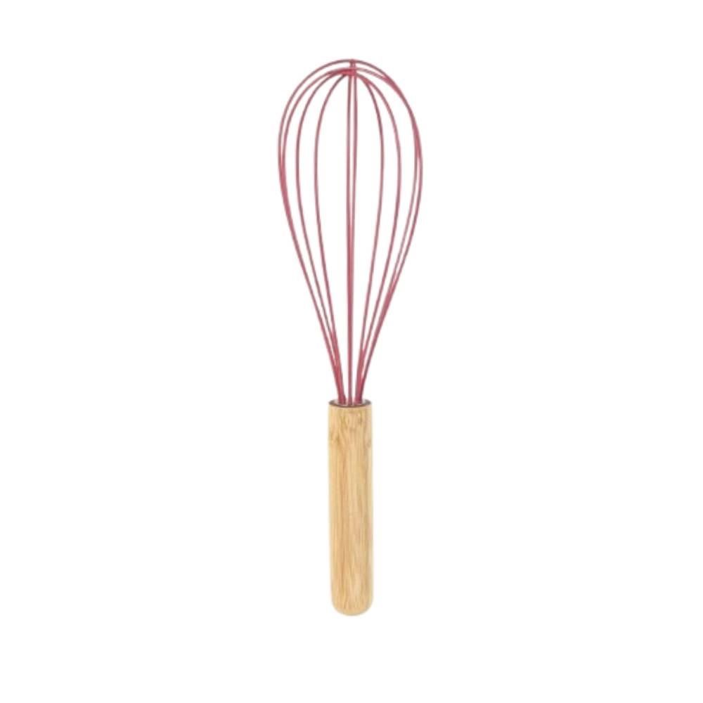 Batedor Fouet De Silicone Com Cabo De Bambu Havan Casa - Goiaba