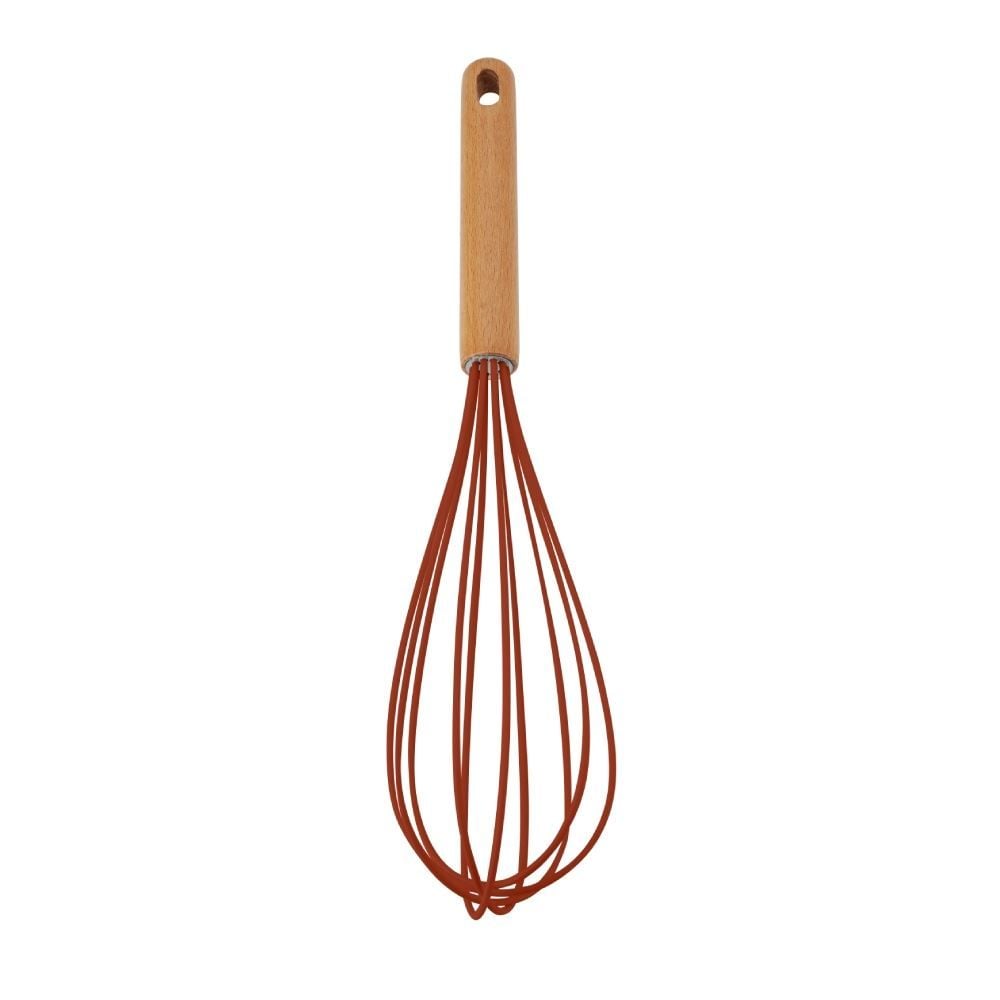 Batedor Para Claras Com Cabo De Madeira Havan Casa 31,8 Cm - Vermelho