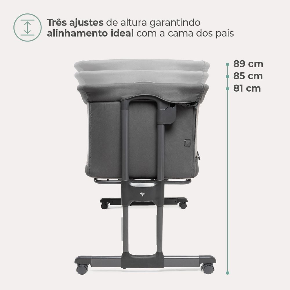 Berço Portátil Co-Bed Donatello Infanti - Cinza Grafite