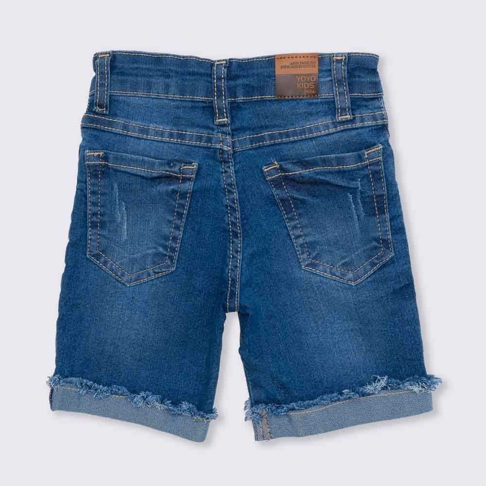 Bermuda 1 a 3 anos Jeans Barra Virada Yoyo Kids