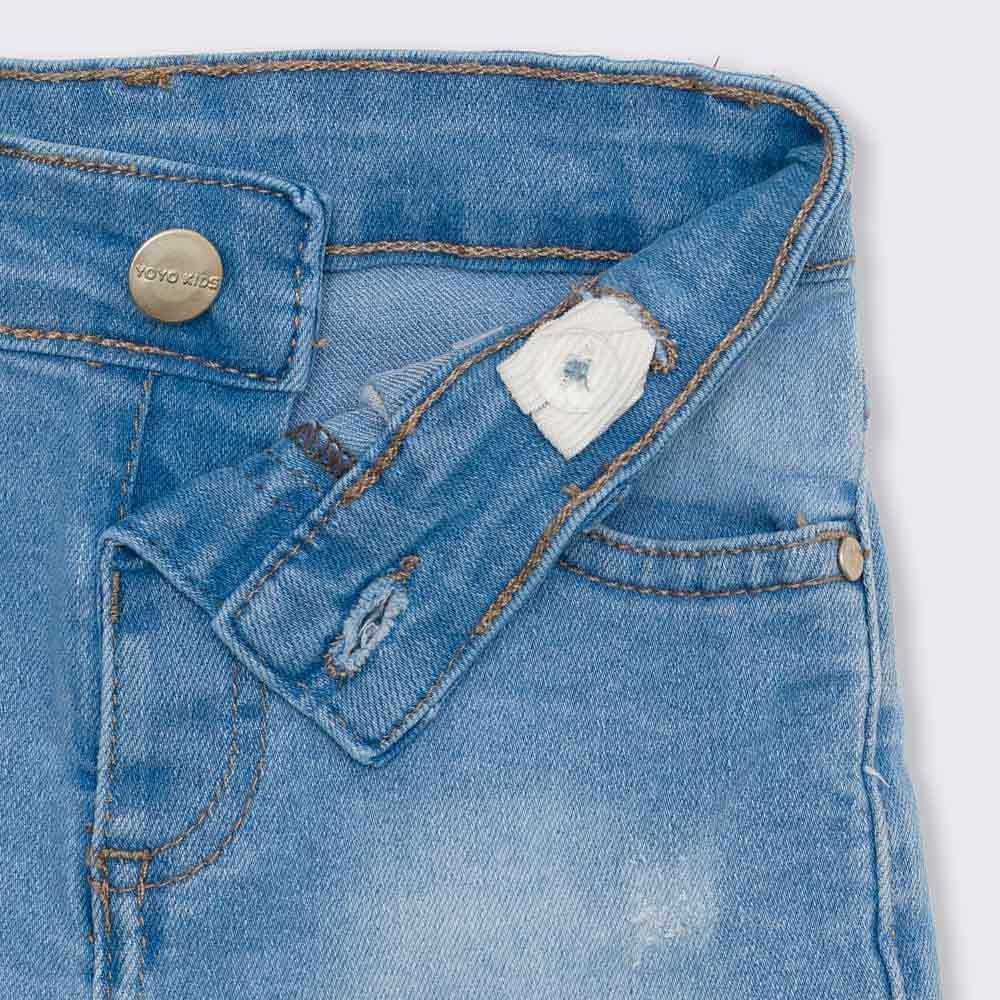 Bermuda 1 a 3 anos Jeans com Puídos Yoyo Kids