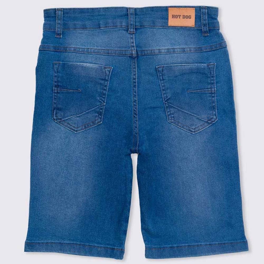 Bermuda 12 a 16 anos Jeans com Puídos Hot Dog