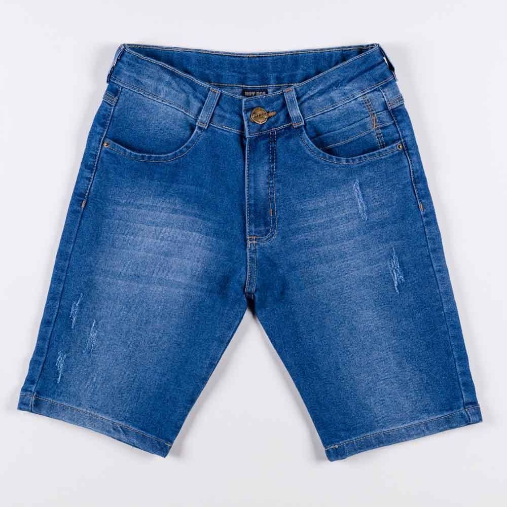 Bermuda 12 a 16 anos Jeans Puídos Hot Dog