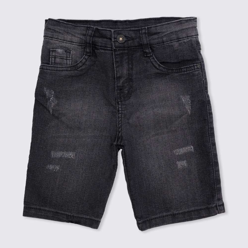 Bermuda 4 a 10 anos Jeans Black + Puídos Hot Dog