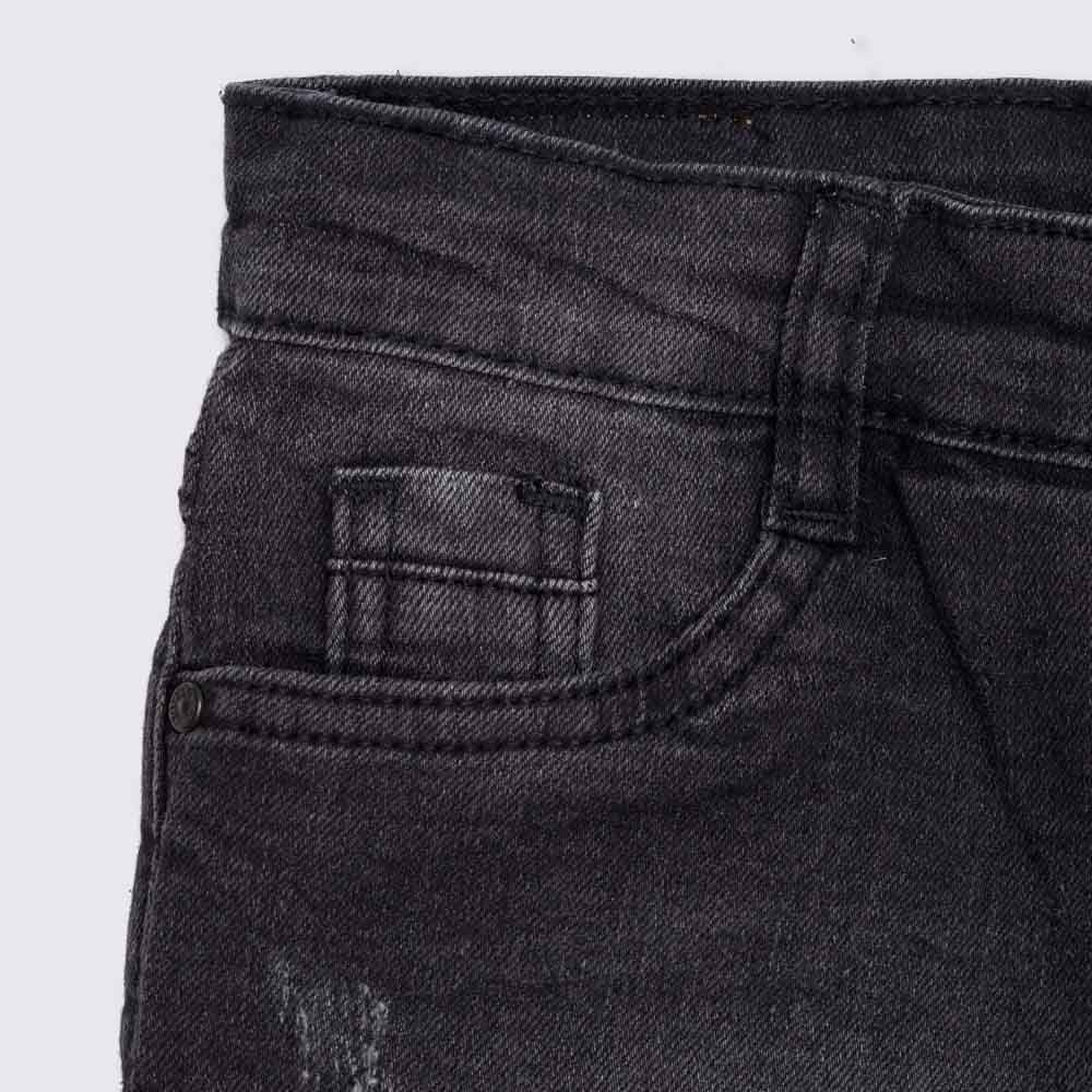 Bermuda 4 a 10 anos Jeans Black + Puídos Hot Dog