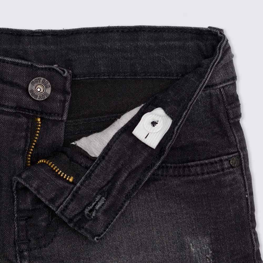 Bermuda 4 a 10 anos Jeans Black + Puídos Hot Dog