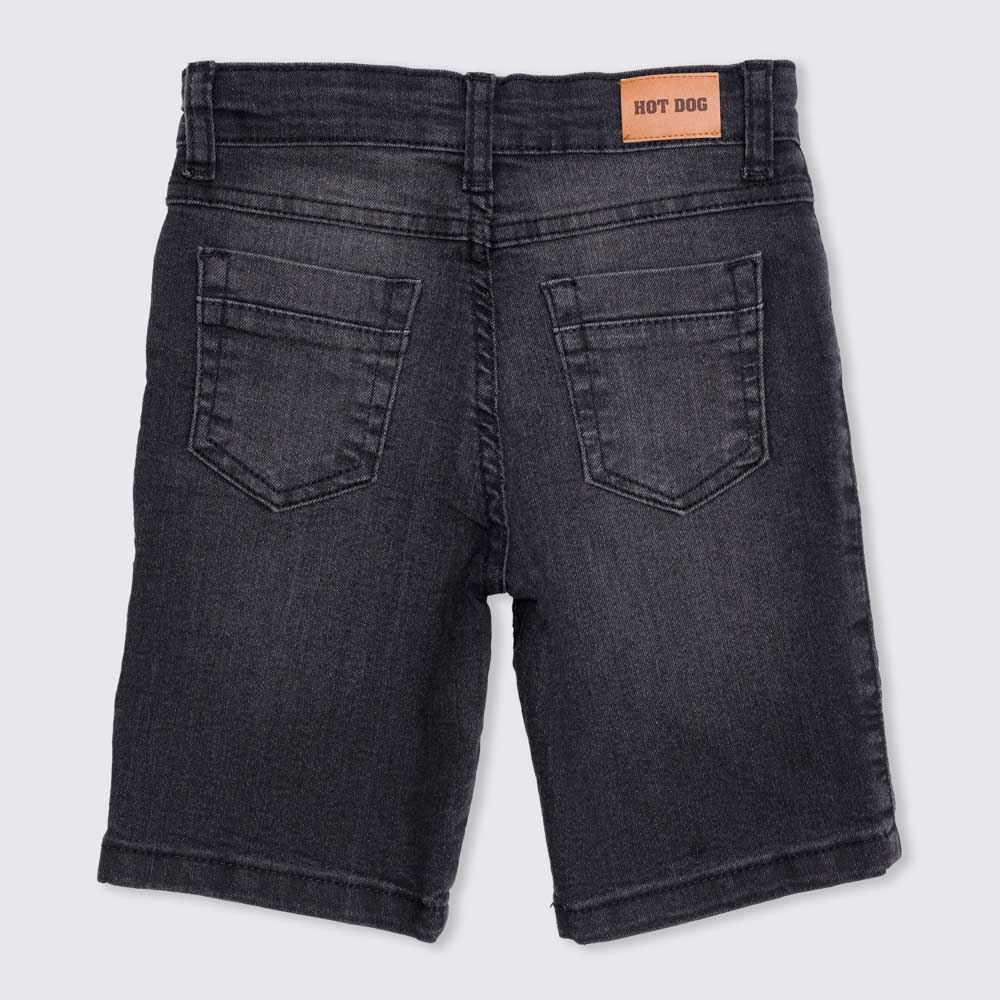Bermuda 4 a 10 anos Jeans Black + Puídos Hot Dog