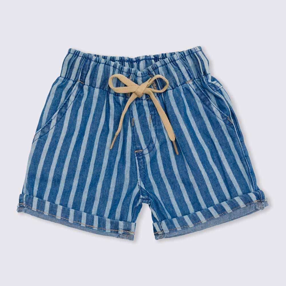Bermuda de Bebê Jogger Jeans Listrada Yoyo Baby