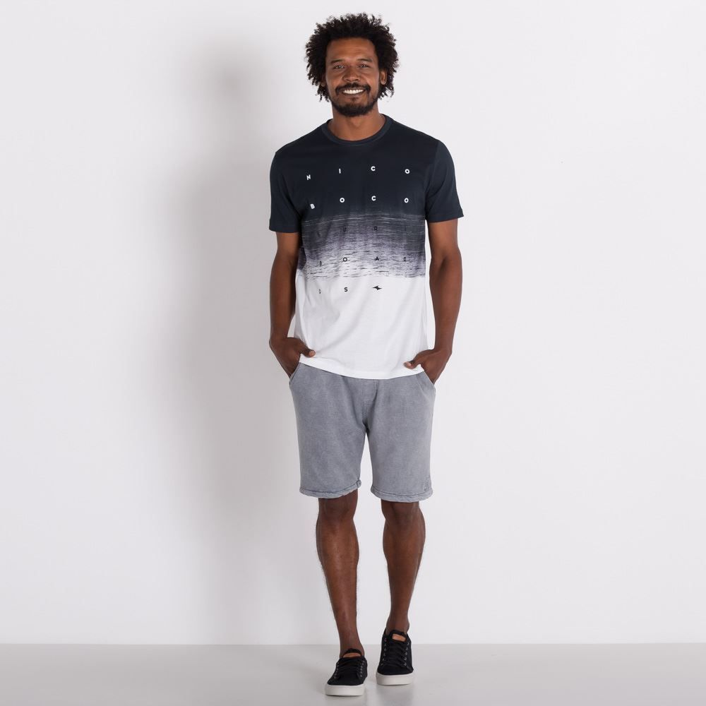 Bermuda de Moletom Marmorizado Nicoboco