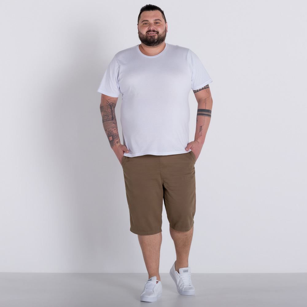 Bermuda de Sarja Plus Size com Elástico Marc Alain