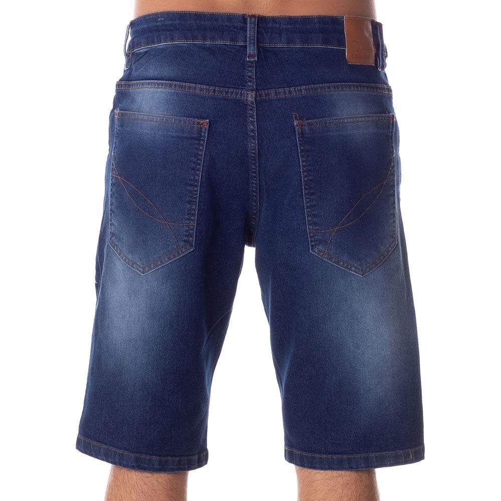 Bermuda Jeans com Laser e Used Marc Alain