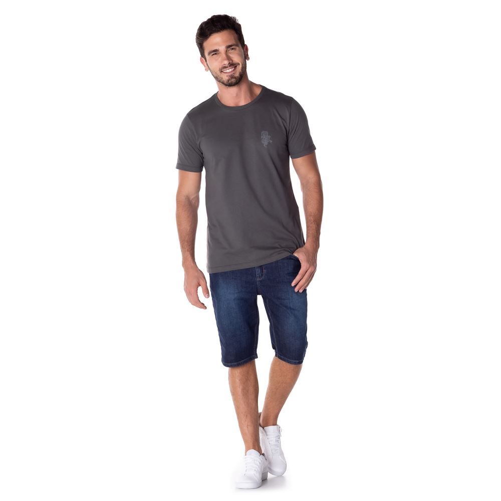 Bermuda Jeans com Leve Used Marc Alain