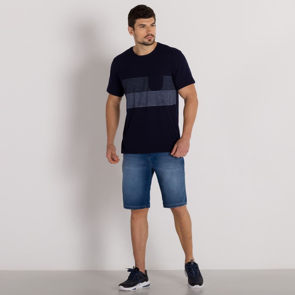 Bermuda Jeans em Elastano Marc Alain