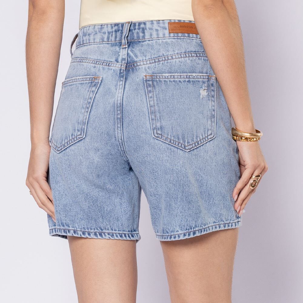 Bermuda Jeans Feminina Com Puídos Boby Blues
