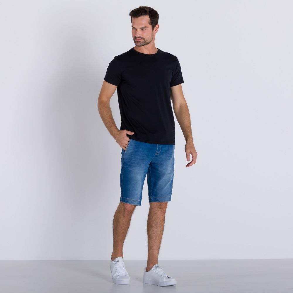 Bermuda Jeans Jogger com Elástico Marc Alain