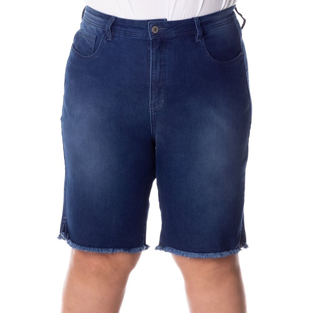 Bermuda Jeans Plus Size Ciclista Patrícia Foster Mais