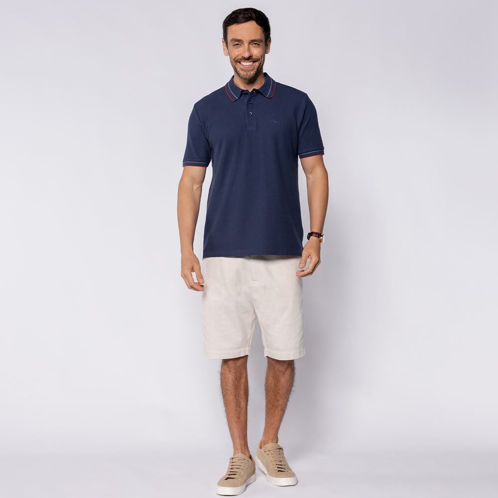 Bermuda Masculina Bolso Faca Em Linho Marc Alain