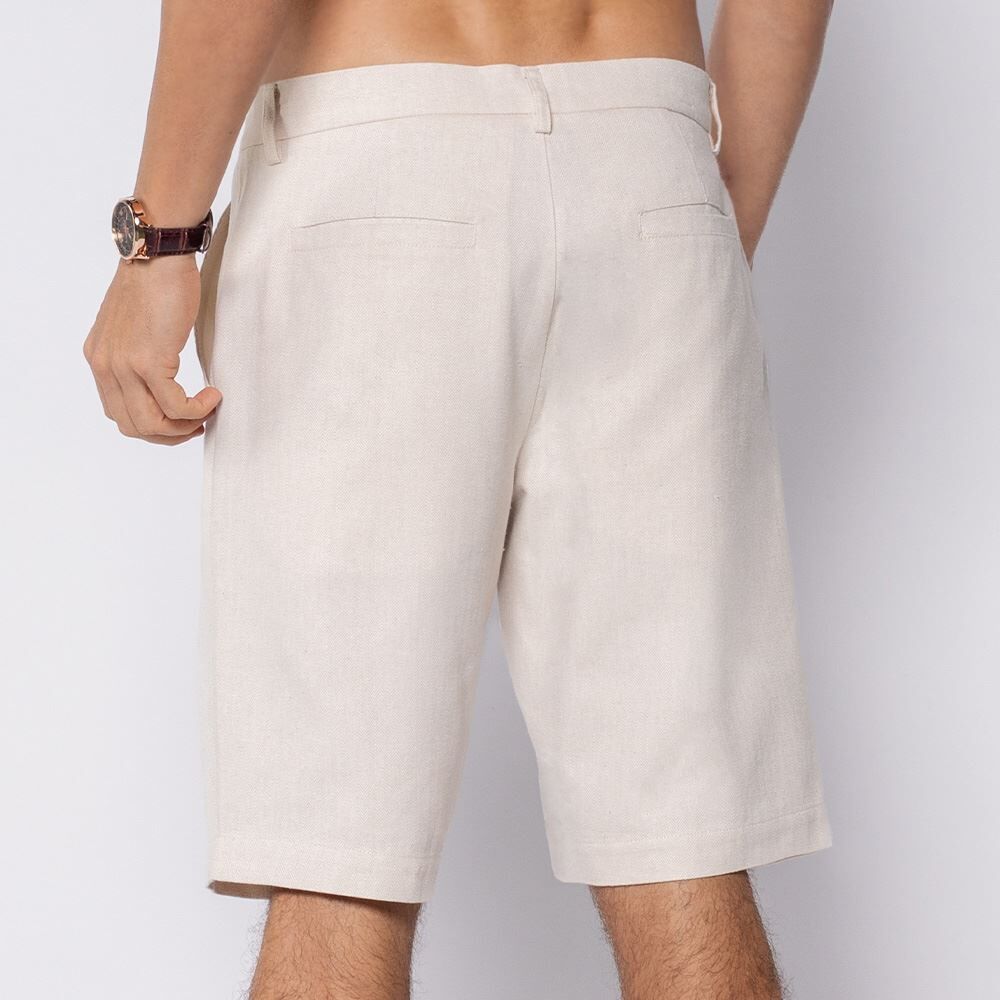 Bermuda Masculina Bolso Faca Em Linho Marc Alain
