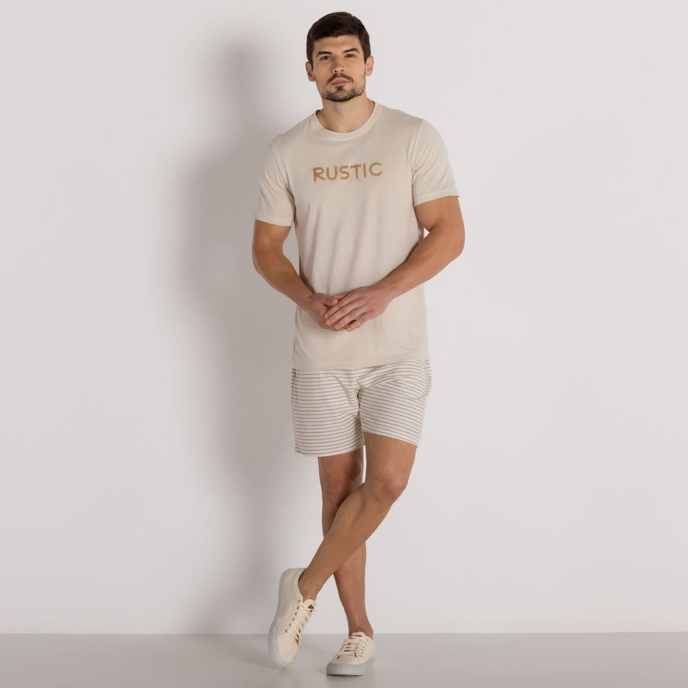 Bermuda Masculina de Moletom Listrado Marc Alain