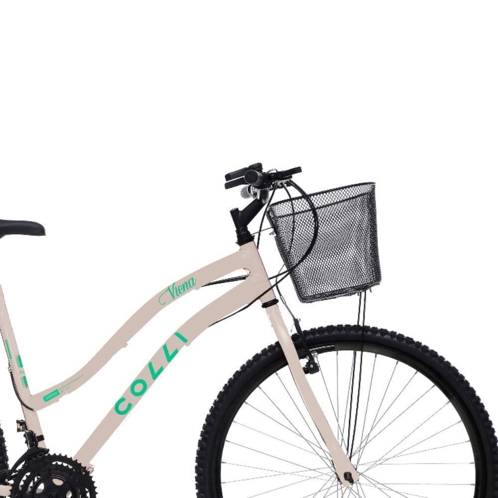 Bicicleta Colli Viena Aro 26 com Cesto Bege Retrô