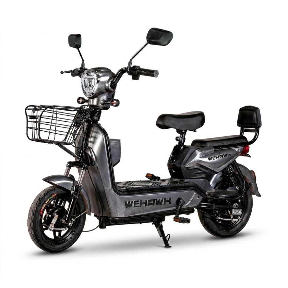 Bicicleta Elétrica Wehawk Wx-03 Basket 800W Bateria 48V - Cinza