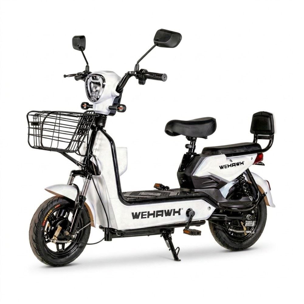Bicicleta Elétrica Wehawk Wx-03 Basket 800W Bateria 48V - Branco