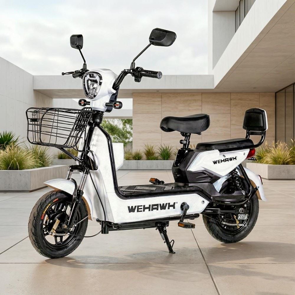 Bicicleta Elétrica Wehawk Wx-03 Basket 800W Bateria 48V - Branco