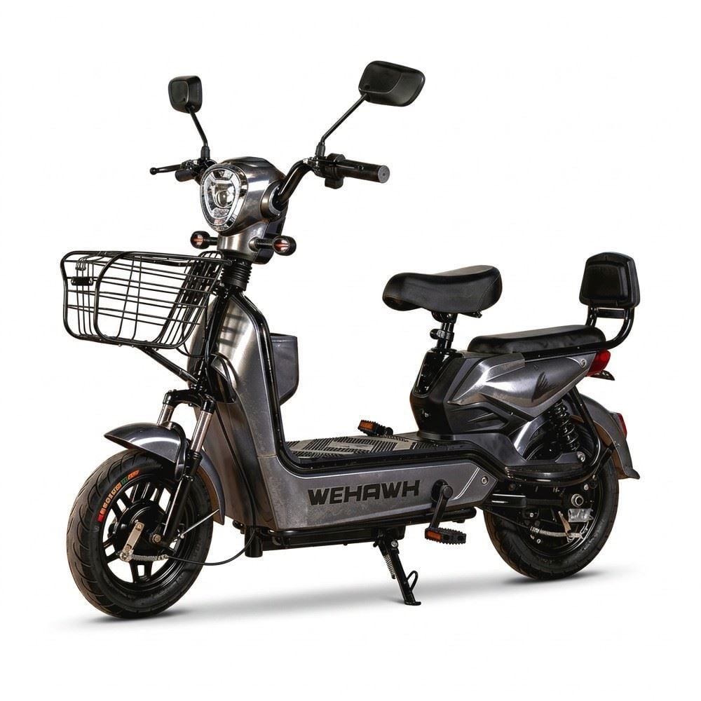 Bicicleta Elétrica Wehawk Wx-03 Basket 800W Bateria Lítio 48V - Cinza