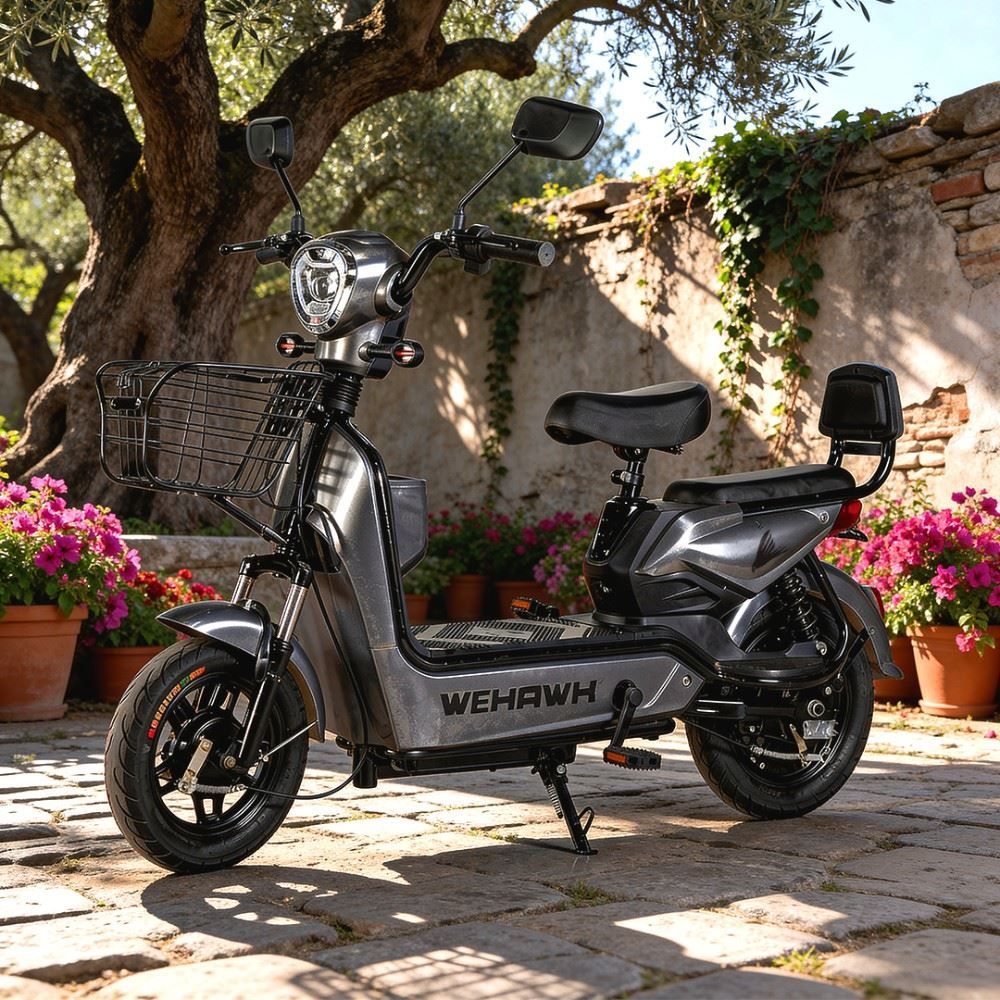 Bicicleta Elétrica Wehawk Wx-03 Basket 800W Bateria Lítio 48V - Cinza