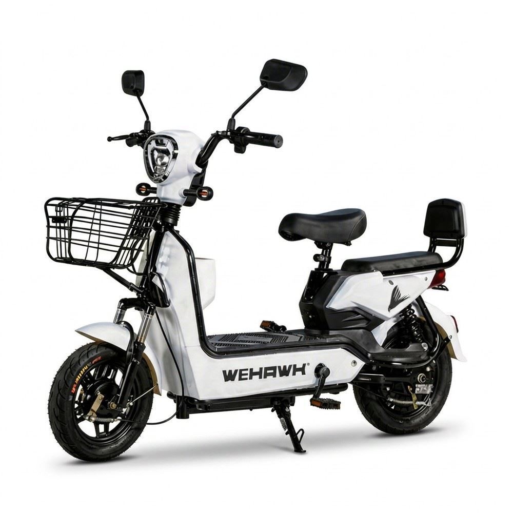 Bicicleta Elétrica Wehawk Wx-03 Basket 800W Bateria Lítio 48V - Branco