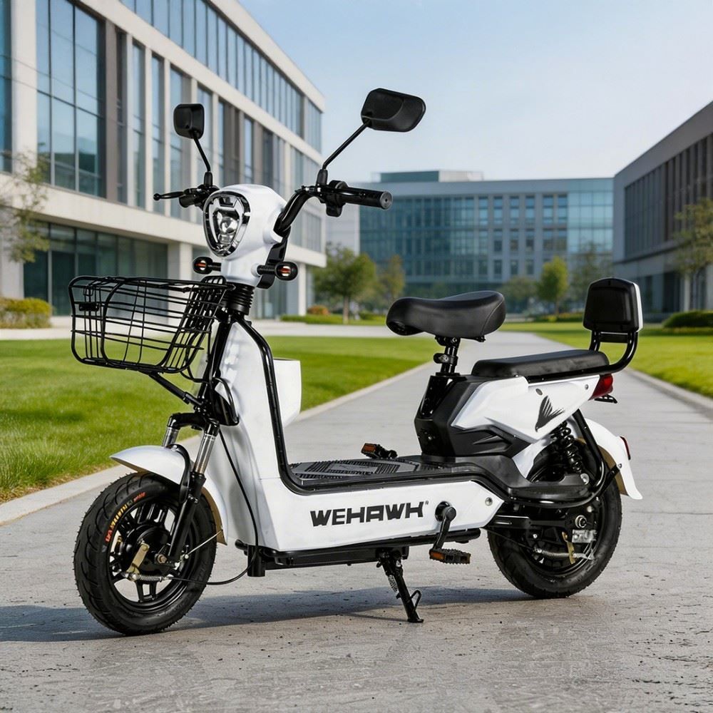 Bicicleta Elétrica Wehawk Wx-03 Basket 800W Bateria Lítio 48V - Branco