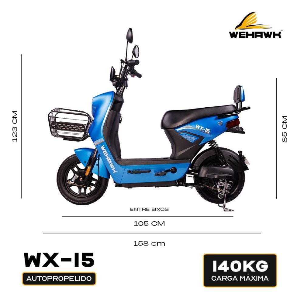 Bicicleta Elétrica Wx-15 Wehawk 800W Bateria Lítio 48V 20Ah - Azul