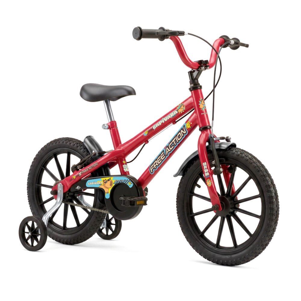 Bicicleta Infantil Aro 16 Mtb Soft Capivara Masculino Vermelho Coke - Free Action