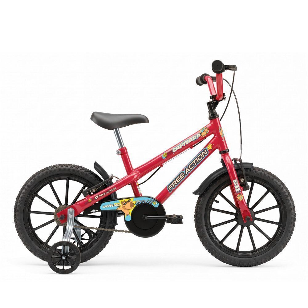 Bicicleta Infantil Aro 16 Mtb Soft Capivara Masculino Vermelho Coke - Free Action