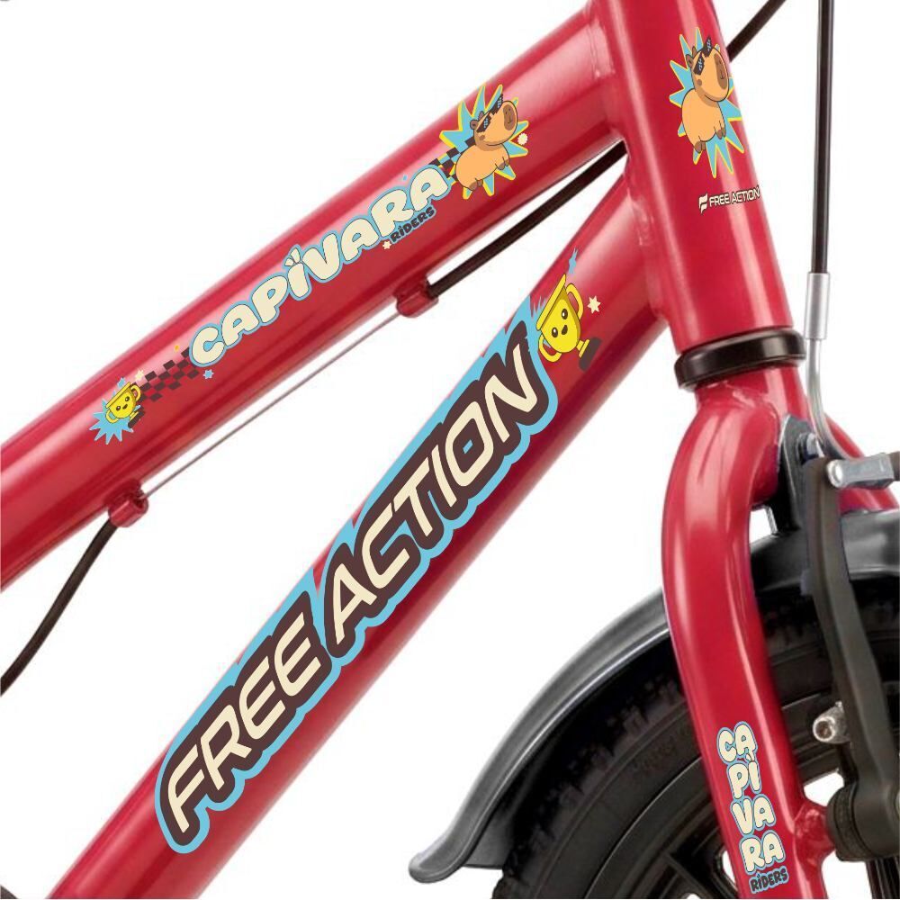 Bicicleta Infantil Aro 16 Mtb Soft Capivara Masculino Vermelho Coke - Free Action