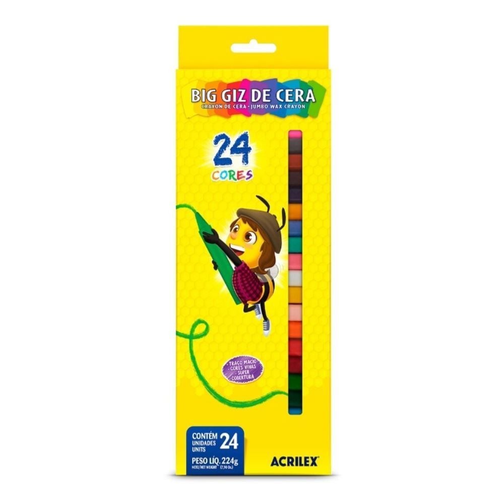 Big Giz de Cera Acrilex - 24 Peças