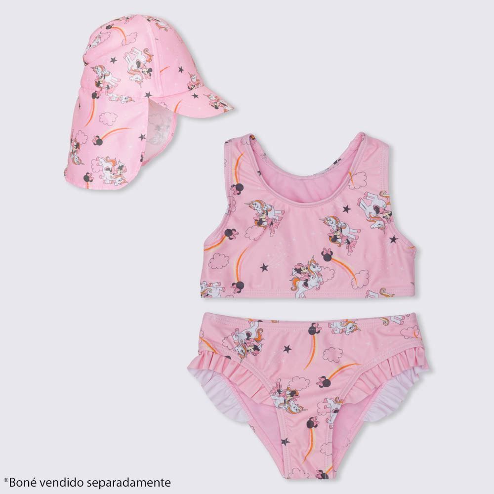 Biquíni 1 a 3 anos Conjunto Minnie Unicórnio Disney 