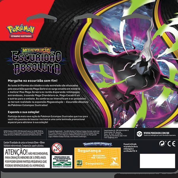 Blister Triplo Pokémon Me05 Escuridão Absoluta - Inmetro 008140/2021
