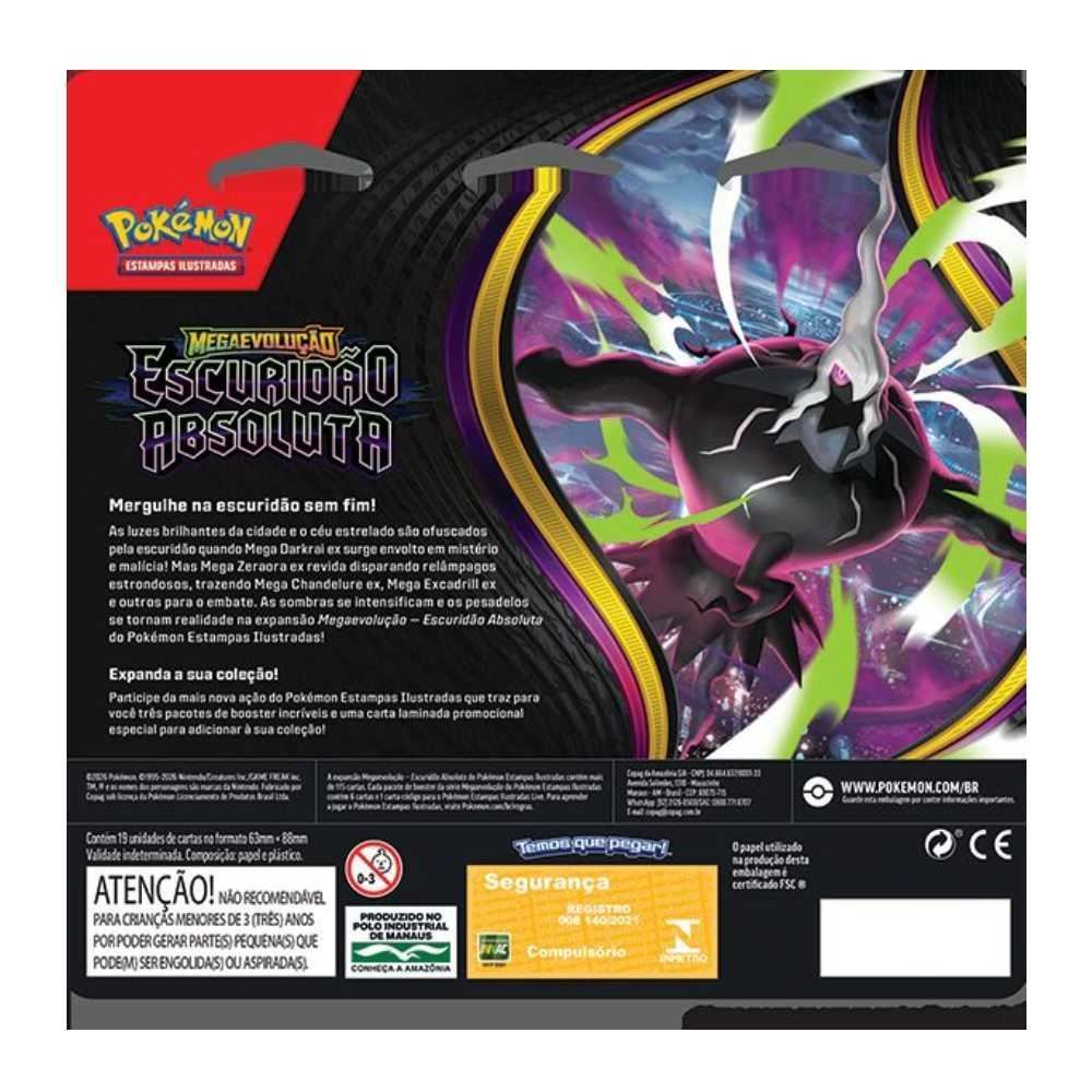 Blister Triplo Pokémon Me05 Escuridão Absoluta Copag
