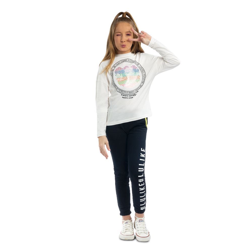 Blusa 12 a 16 Anos Luluca Manga Longa Com Lantejoula Brandili