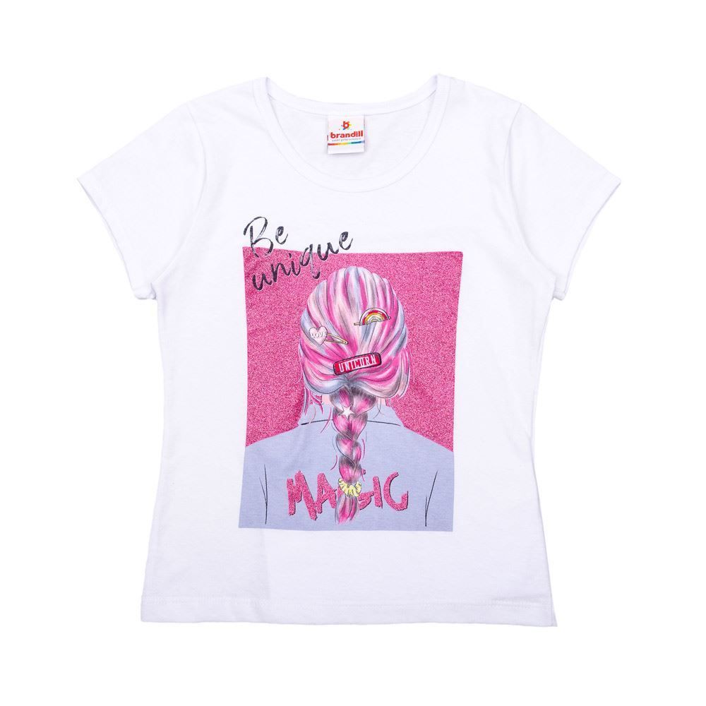 Blusa 4 a 10 Anos Meia Malha Estampada Brandili