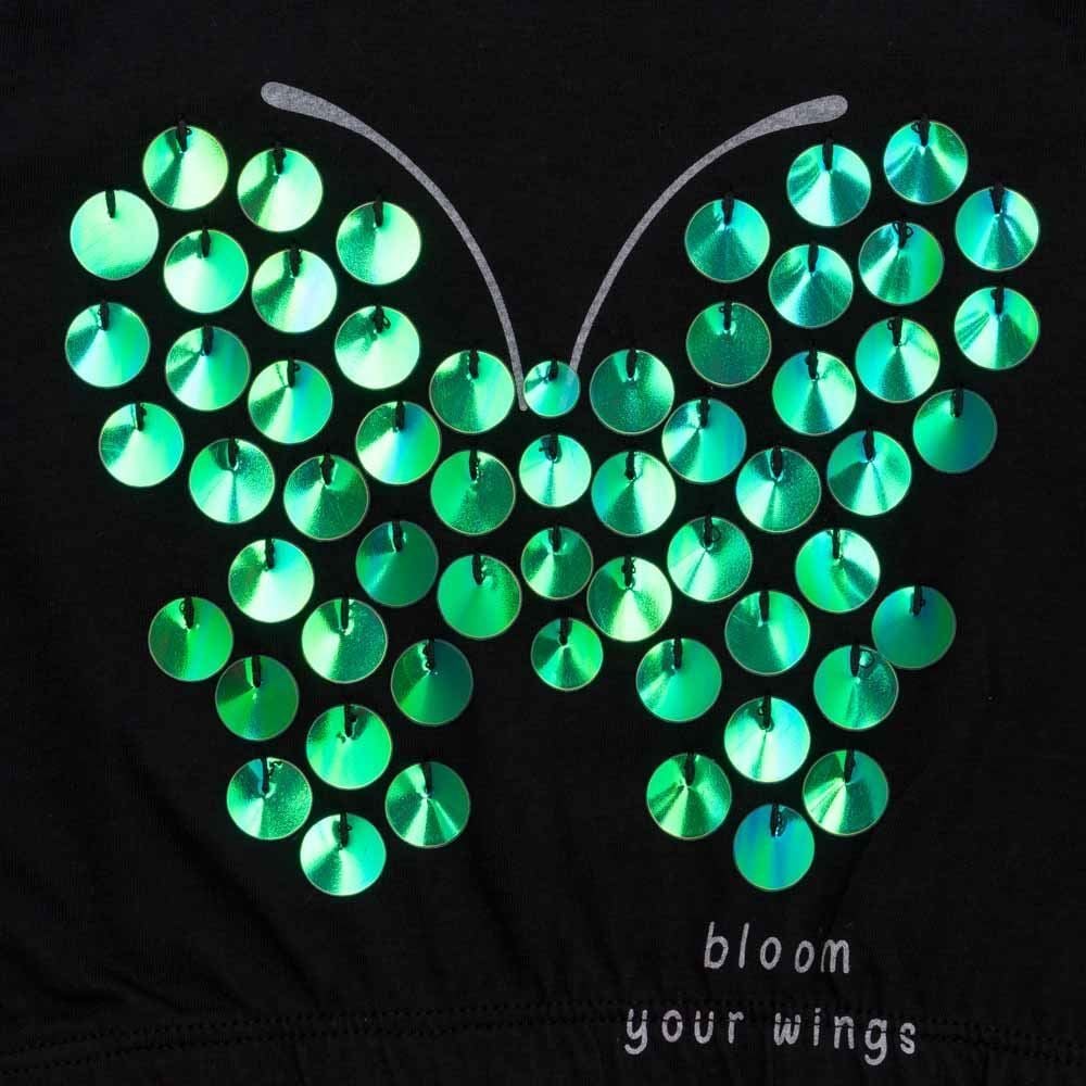 Blusa 4 a 10 anos Paetê Borboletas Marmelada