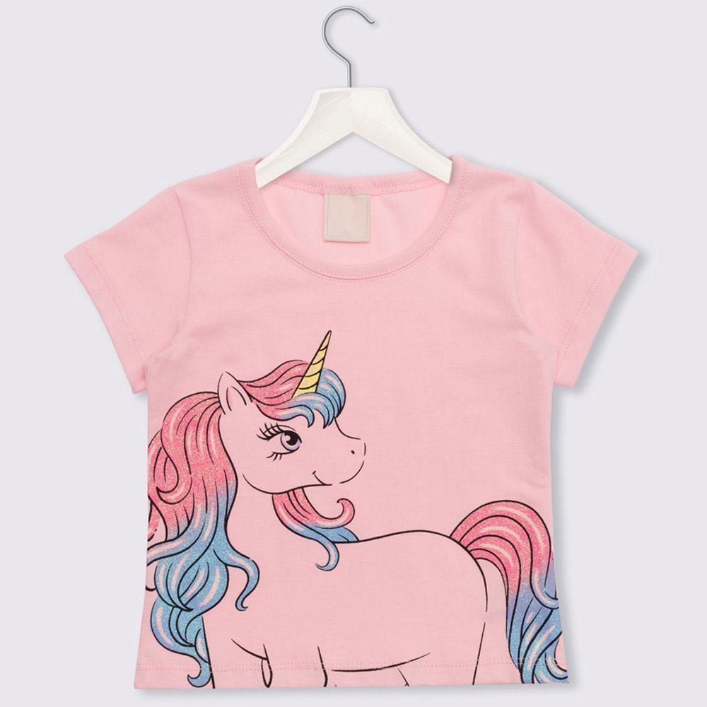 Blusa 4 a 10 anos Unicórnio com Glitter Marmelada