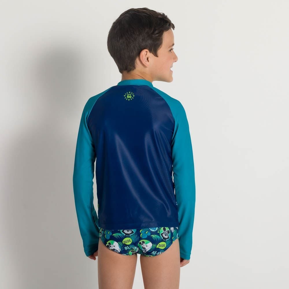 Blusa 4 a 10 anos UV Infantil Mickey Surf Disney