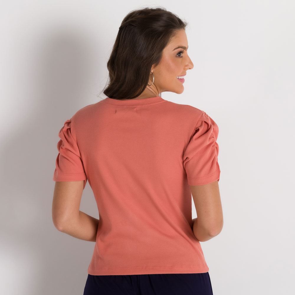 Blusa Canelada Manga Fofa Boby Blues