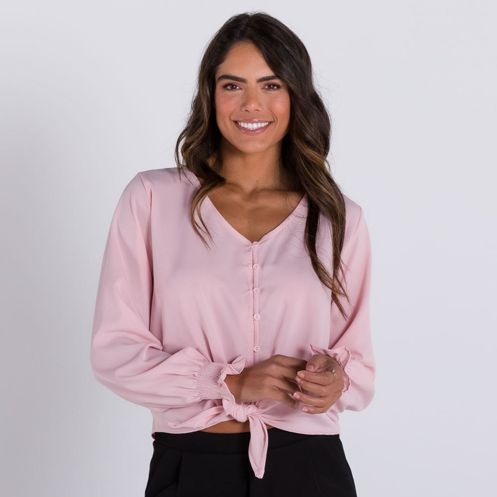 Blusa com Botões e Amarração Patrícia Foster