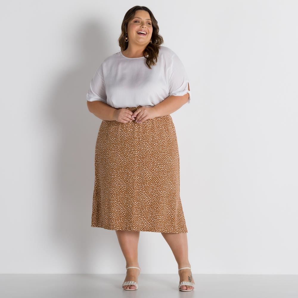 Blusa com Detalhe na Manga Plus Size Patricia Foster Mais